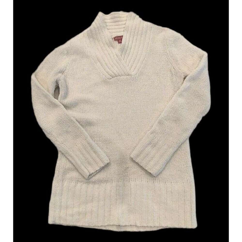 Merona Womens Sz XS White Waffle Knit Super Soft Long Sleeve‎ Polyester Sweater